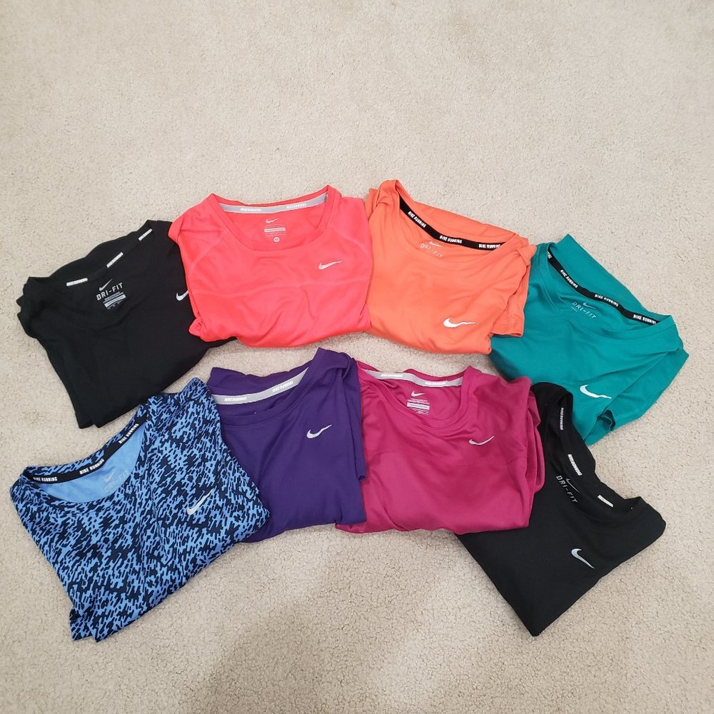 Bundle of 8 Nike long sleeve Dri-Fit running shirts